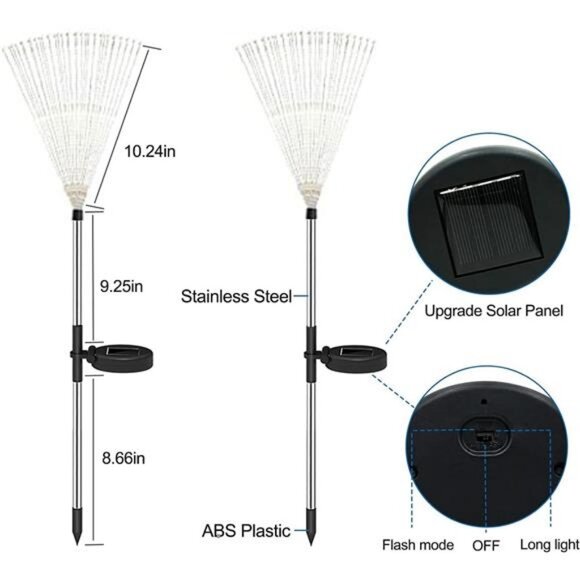 Solar Garden Fairy Fireworks Lights for Yard Decor,4 Pack 120 Leds Solar Fairy - Picture 4 of 8